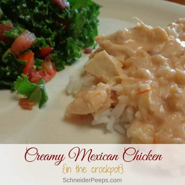 Creamy Mexican Chicken is a versatile crockpot recipe. You can make it with or without beans.