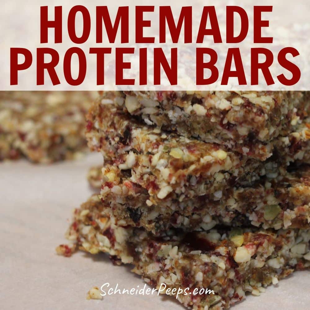 image of homemade protein bars stacked on top of each other