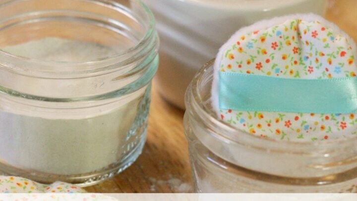 mason jars with homemade body powder