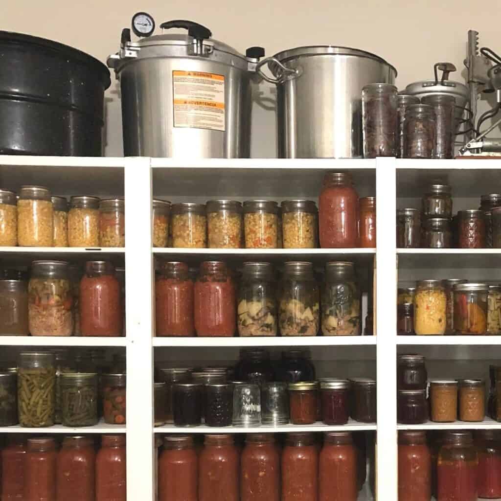 view of canning storage room