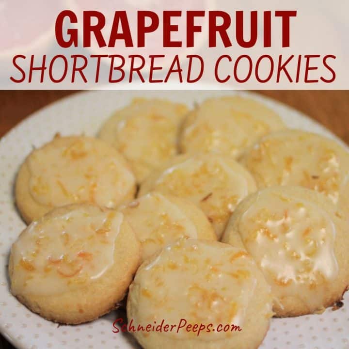 A plate of grapefruit shortbread cookies